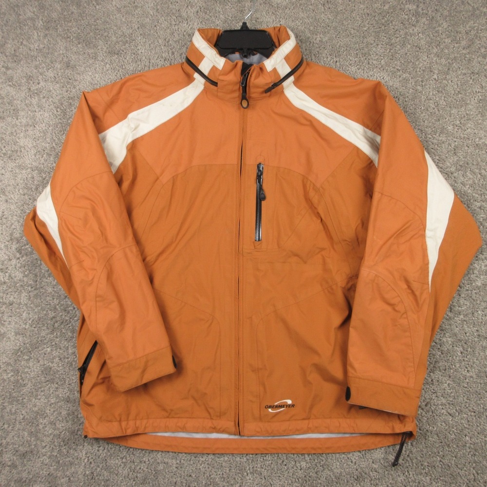 Obermeyer Jacket Mens Large Brown X4 Weather Systems Waterproof Windproof Coat